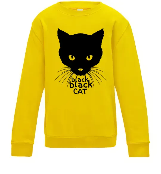 Детский Свитшот Black black cat Солнечно желтый фото