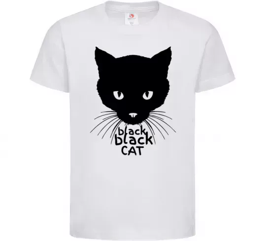 Детская футболка Black black cat Белый фото