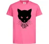 Детская футболка Black black cat Ярко-розовый фото