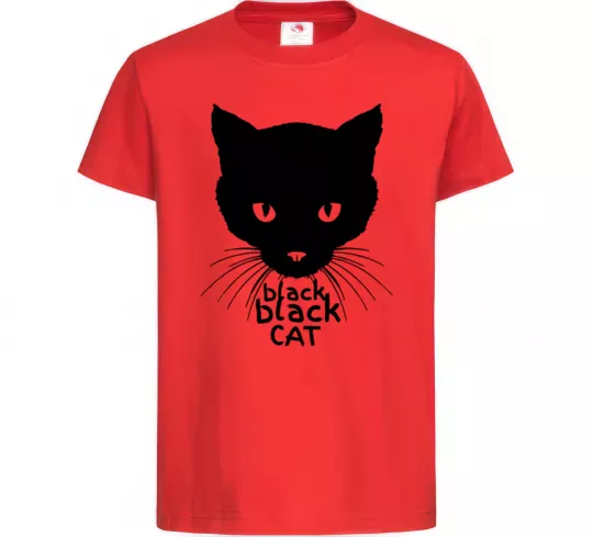 Детская футболка Black black cat Красный фото