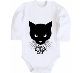 Дитячий бодік Black black cat Білий фото