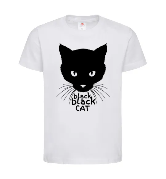 Детская футболка Black black cat Белый фото
