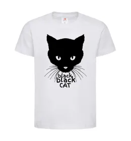 Детская футболка Black black cat Белый фото