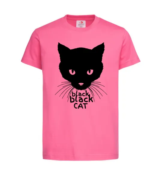 Детская футболка Black black cat Ярко-розовый фото