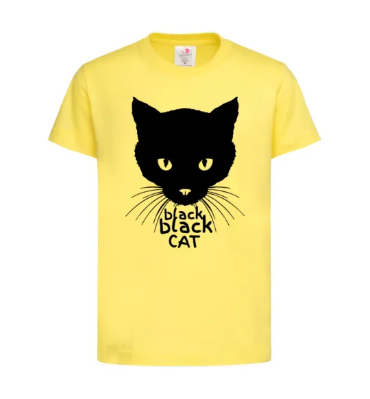 Детская футболка Black black cat Лимонный фото
