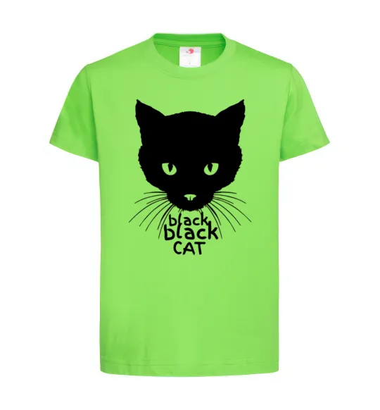 Детская футболка Black black cat Лаймовый фото