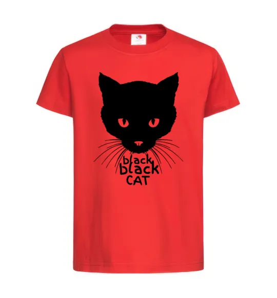 Детская футболка Black black cat Красный фото