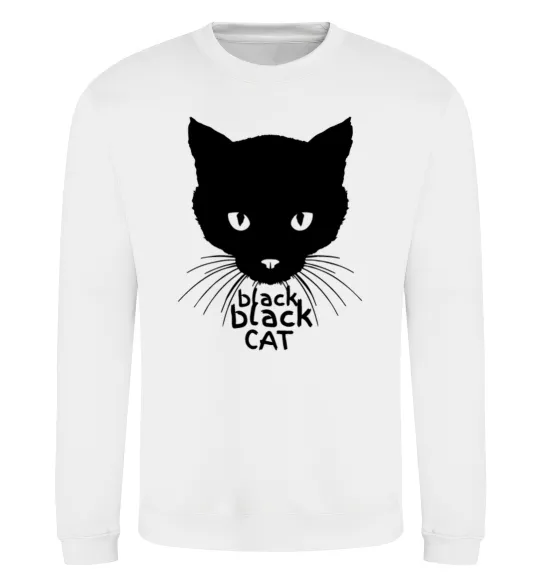 Світшот Black black cat Білий фото