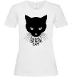 Женская футболка Black black cat Белый Женская футболка Black black cat Белый фото