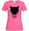 Женская футболка Black black cat Ярко-розовый Женская футболка Black black cat Ярко-розовый фото