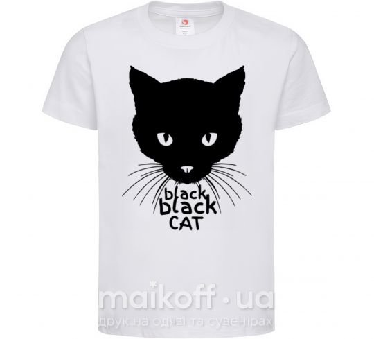 Дитяча футболка Black black cat Білий фото