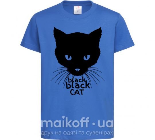 Дитяча футболка Black black cat Яскраво-синій фото