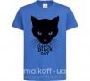 Детская футболка Black black cat Ярко-синий фото