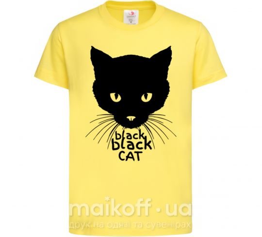 Дитяча футболка Black black cat Лимонний фото