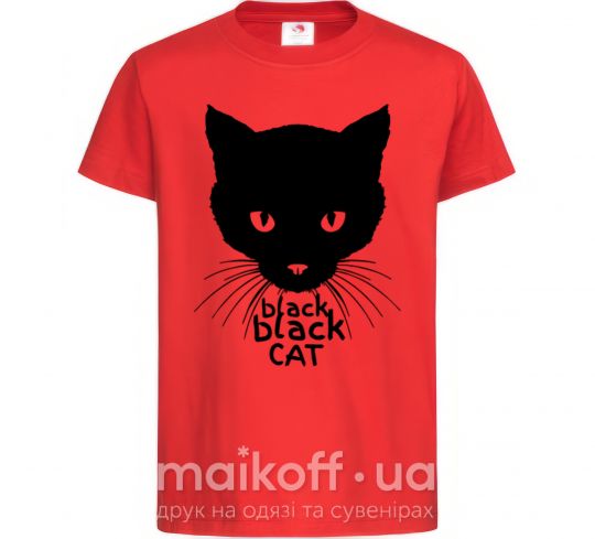 Детская футболка Black black cat Красный фото