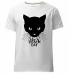 Мужская премиум футболка Black black cat Белый Мужская премиум футболка Black black cat Белый фото