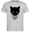 Мужская футболка Black black cat Серый фото