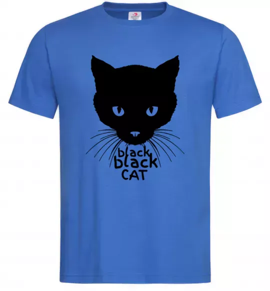 Мужская футболка Black black cat Ярко-синий фото