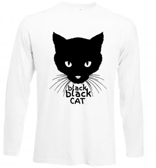 Лонгслів Black black cat Білий фото