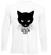 Лонгслів Black black cat Білий фото