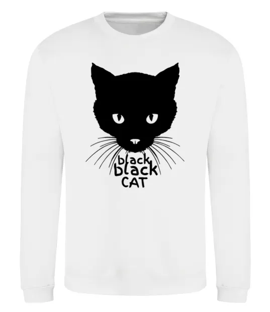 Світшот Black black cat Білий фото