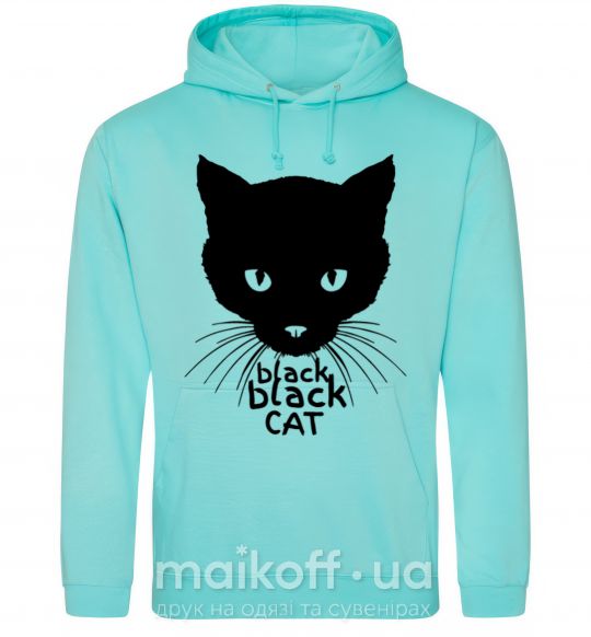 Чоловіча толстовка (худі) Black black cat М'ятний фото