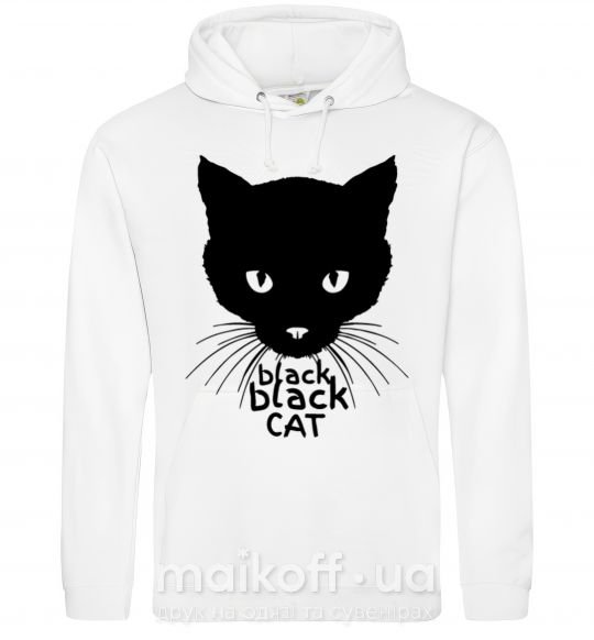 Женская толстовка (худи) Black black cat Белый фото