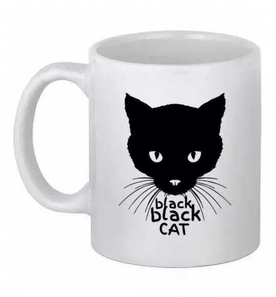 Чашка керамическая Black black cat Белый фото