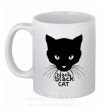 Чашка керамічна Black black cat Білий фото