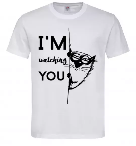 Мужская футболка I'm watching you Белый фото