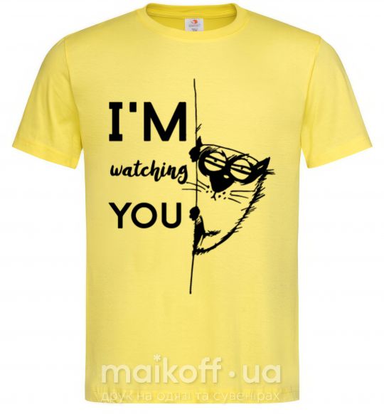 Мужская футболка I'm watching you Лимонный фото
