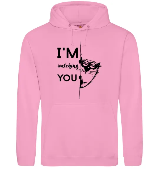 Мужская толстовка (худи) I'm watching you Розовый фото
