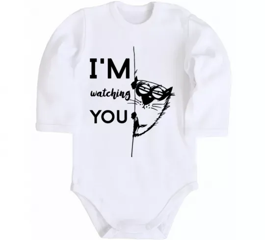 Дитячий бодік I'm watching you Білий фото