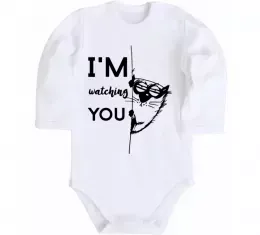 Дитячий бодік Смішні котики Білий фото