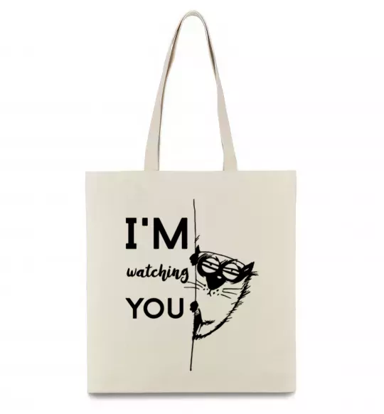 Эко-сумка I'm watching you Бежевый фото