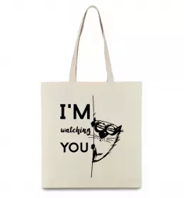 Эко-сумка I'm watching you Бежевый фото