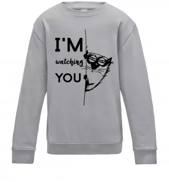 Дитячий світшот I'm watching you Сірий меланж фото