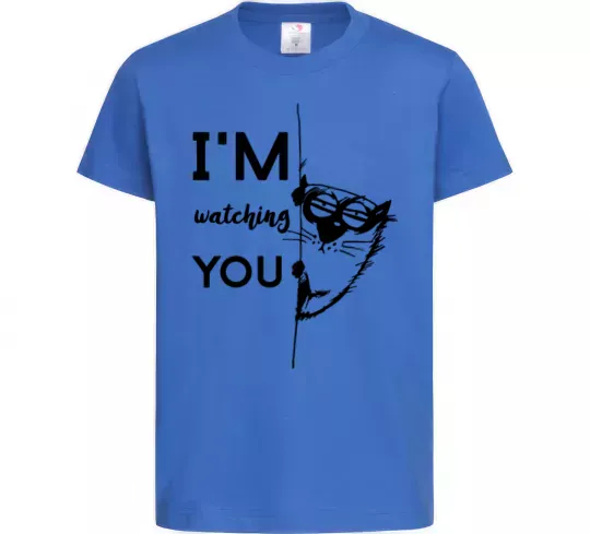Дитяча футболка I'm watching you Яскраво-синій фото