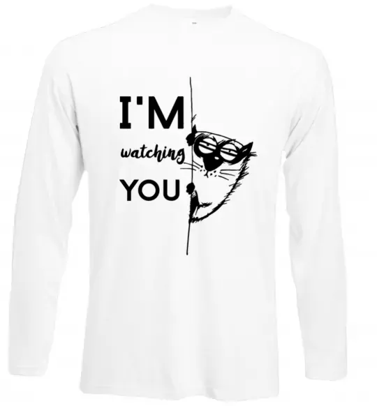 Лонгслів I'm watching you Білий фото