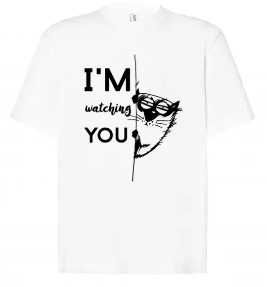 Футболка Оверсайз I'm watching you Белый фото
