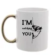 Чашка з кольоровою ручкою I'm watching you Золото фото