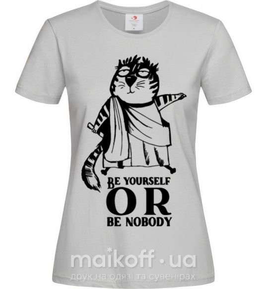Женская футболка Be yourself or be nobody Серый фото