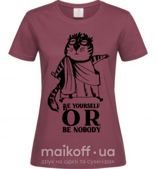 Женская футболка Be yourself or be nobody Бордовый фото