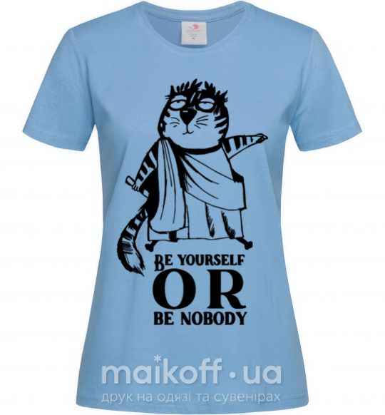 Жіноча футболка Be yourself or be nobody Блакитний фото