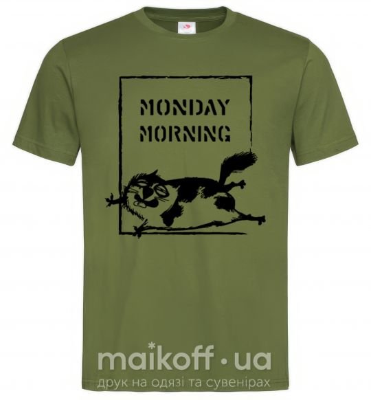 Мужская футболка Monday morning Оливковый фото