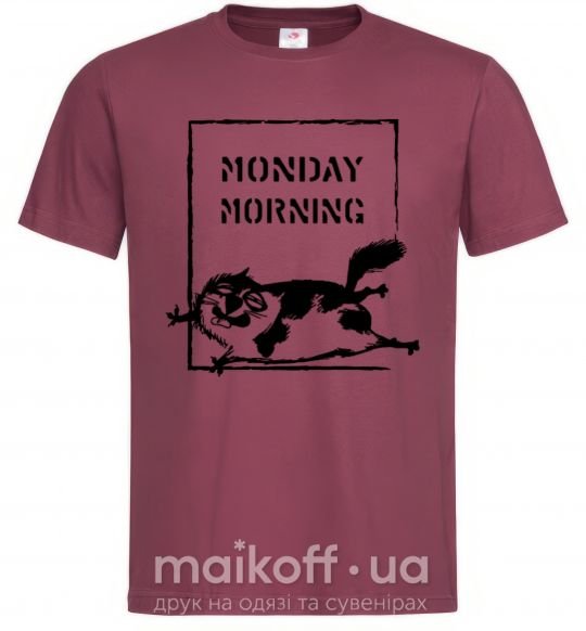 Чоловіча футболка Monday morning Бордовий фото
