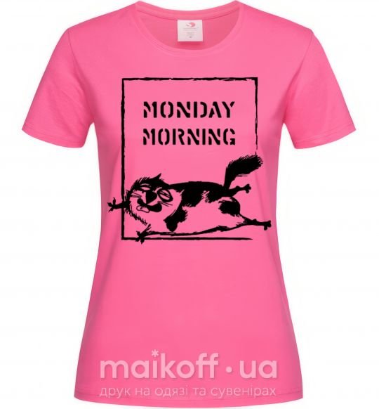 Женская футболка Monday morning Ярко-розовый фото