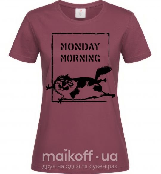Жіноча футболка Monday morning Бордовий фото