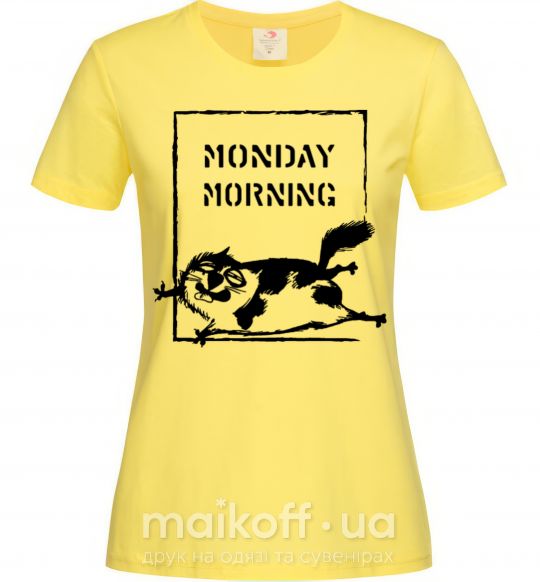 Жіноча футболка Monday morning Лимонний фото