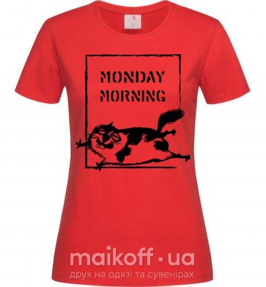 Женская футболка Monday morning Красный фото